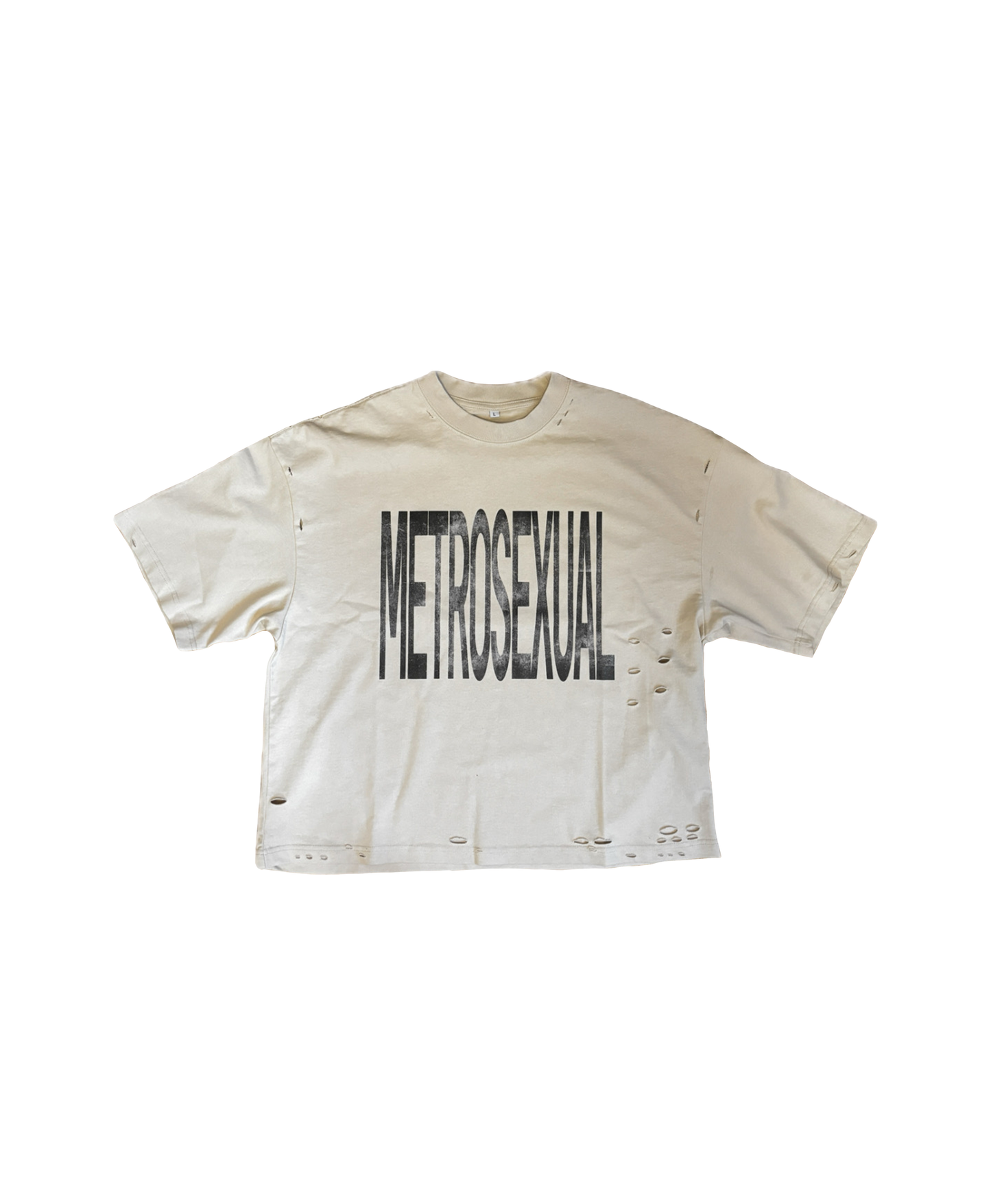 METROSEXUAL CROPPED DISTRESSED TEE